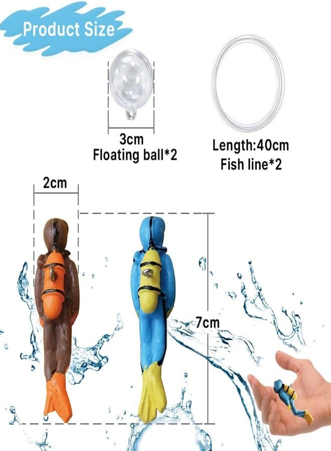 VAYINATO® 2 Pcs Floating Mini Cute Human Diver Aquarium Fish Tank Simulation Decoration Ornaments | Made with Eco Friendly Resin | No Harm to Fish by Pezlifeworld - Image 4